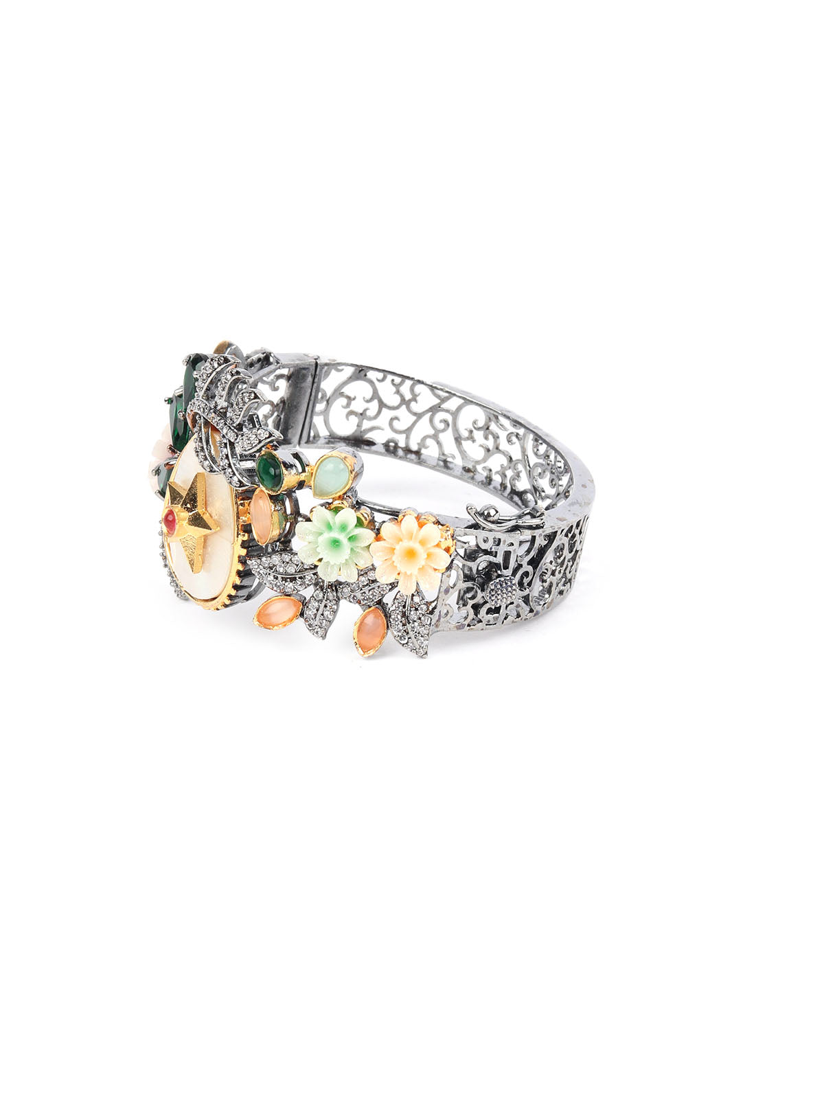 Odette Multicolor Silver Plated Artificial stone Bracelets For Women