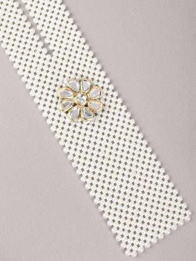 Odette White Beads Embellished Long Chain For Women