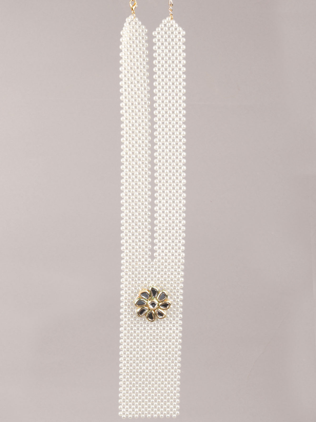 Odette White Beads Embellished Long Chain For Women