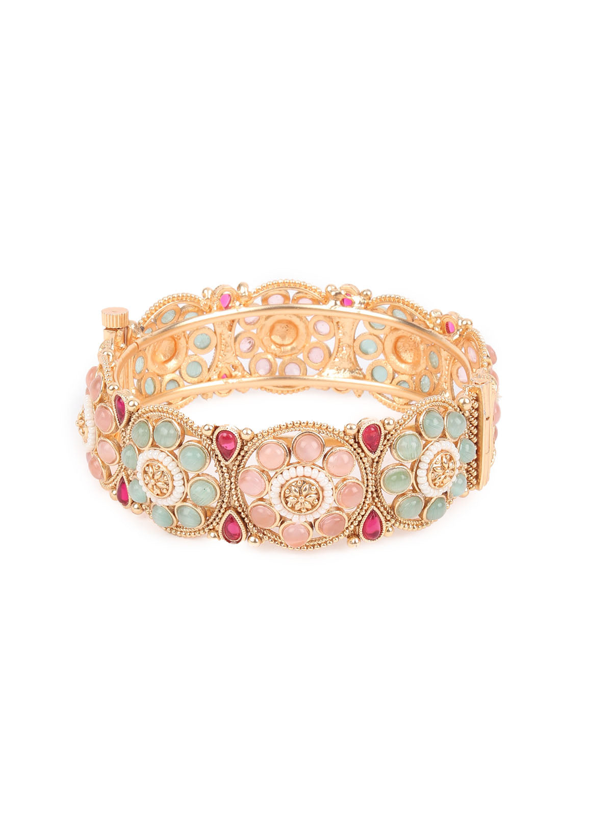 Odette Multicolor Embellished Bangles For Women-Set Of 2