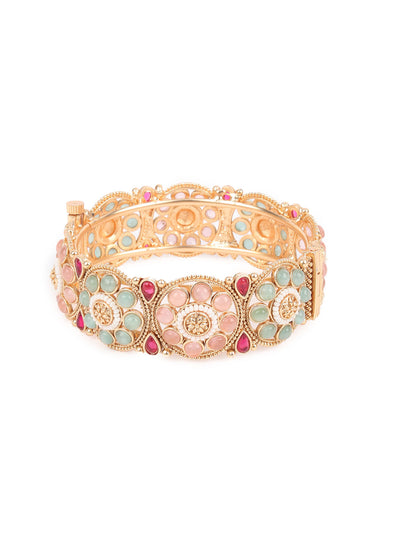 Odette Multicolor Embellished Bangles For Women-Set Of 2