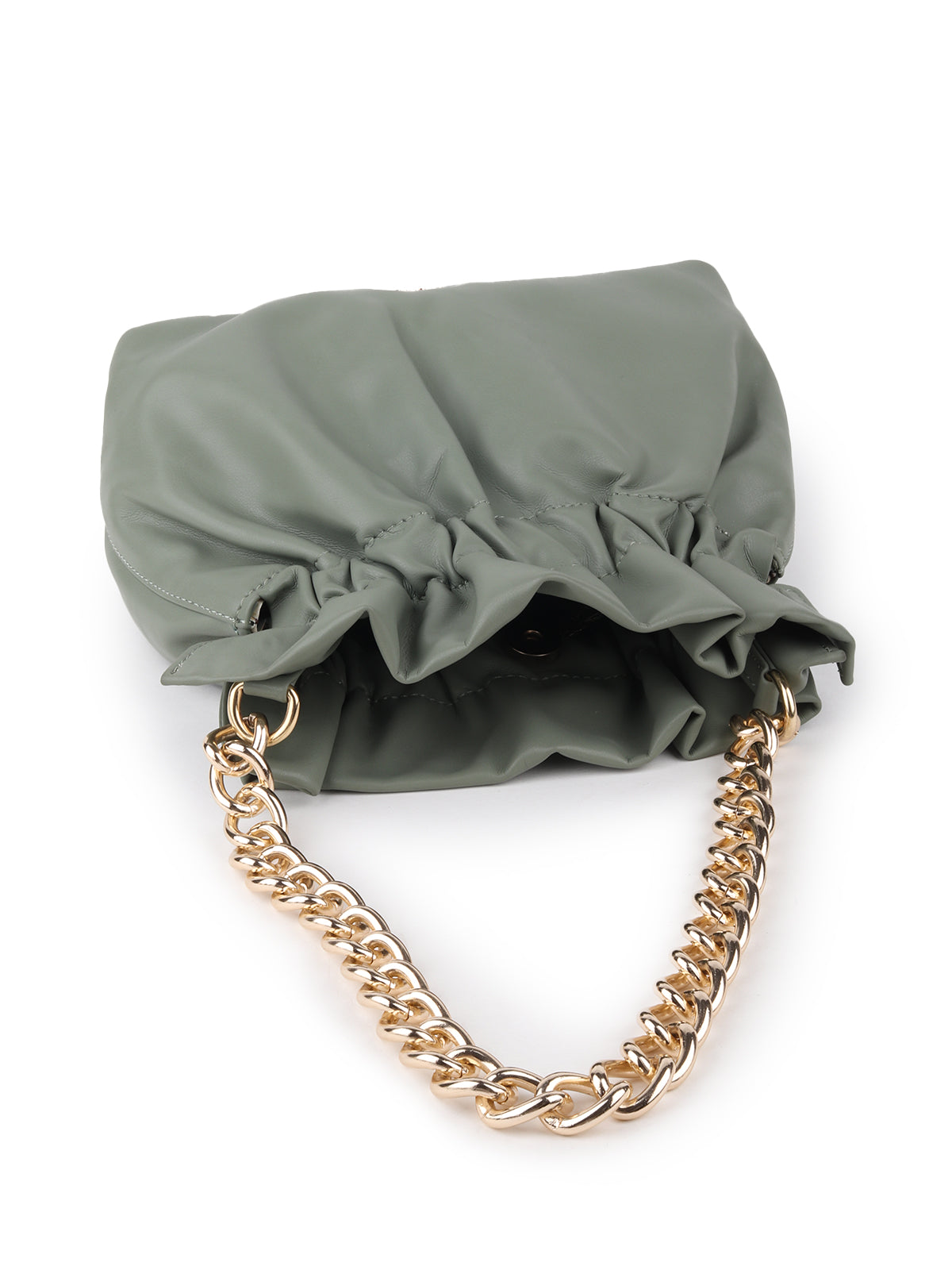 Odette Green PU Solid Hand Bag For Women
