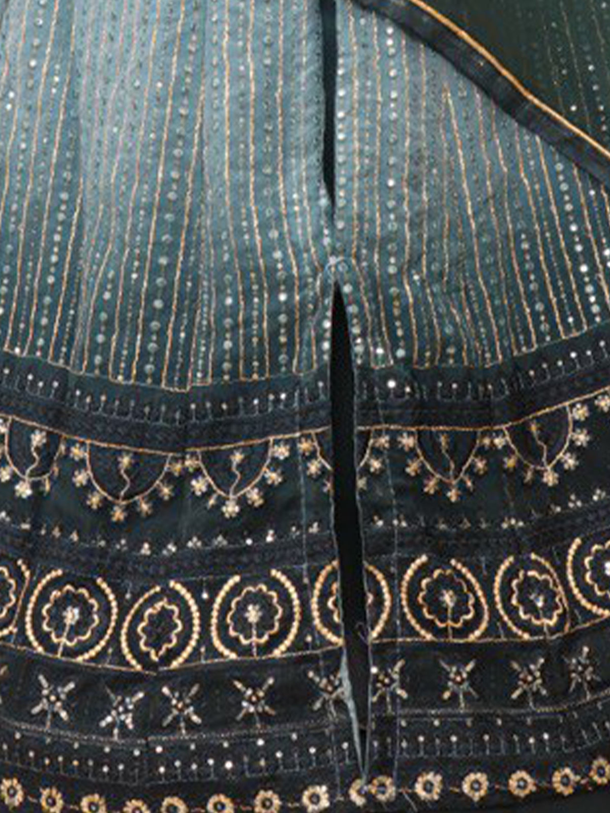Odette - Blue Embroidered Georgette Partywear Semi Stitched Anarkali Salwar Suit