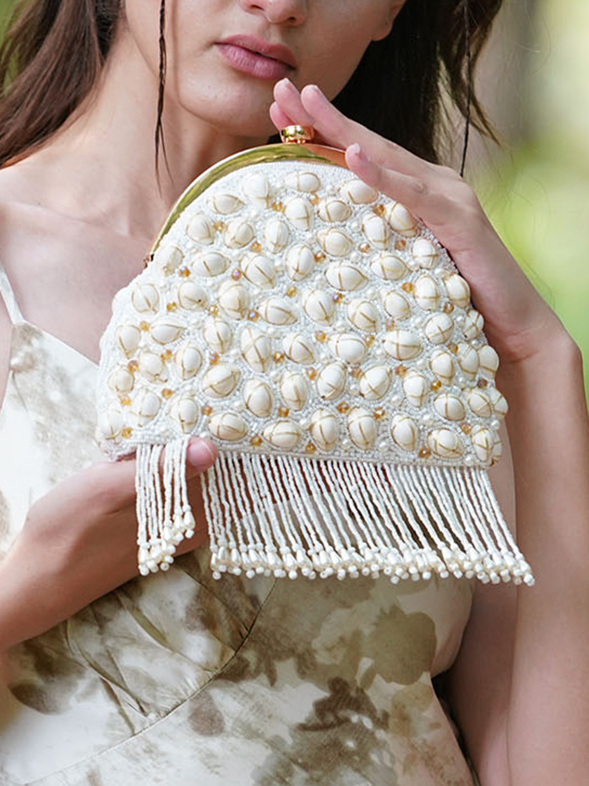 White embellished bag sale