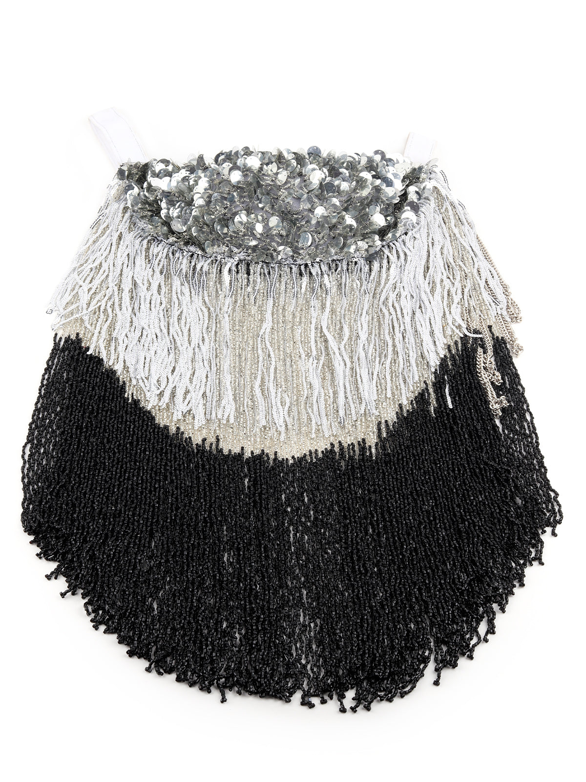 Odette Women The Glamorous Grey And Black Embellished Cape