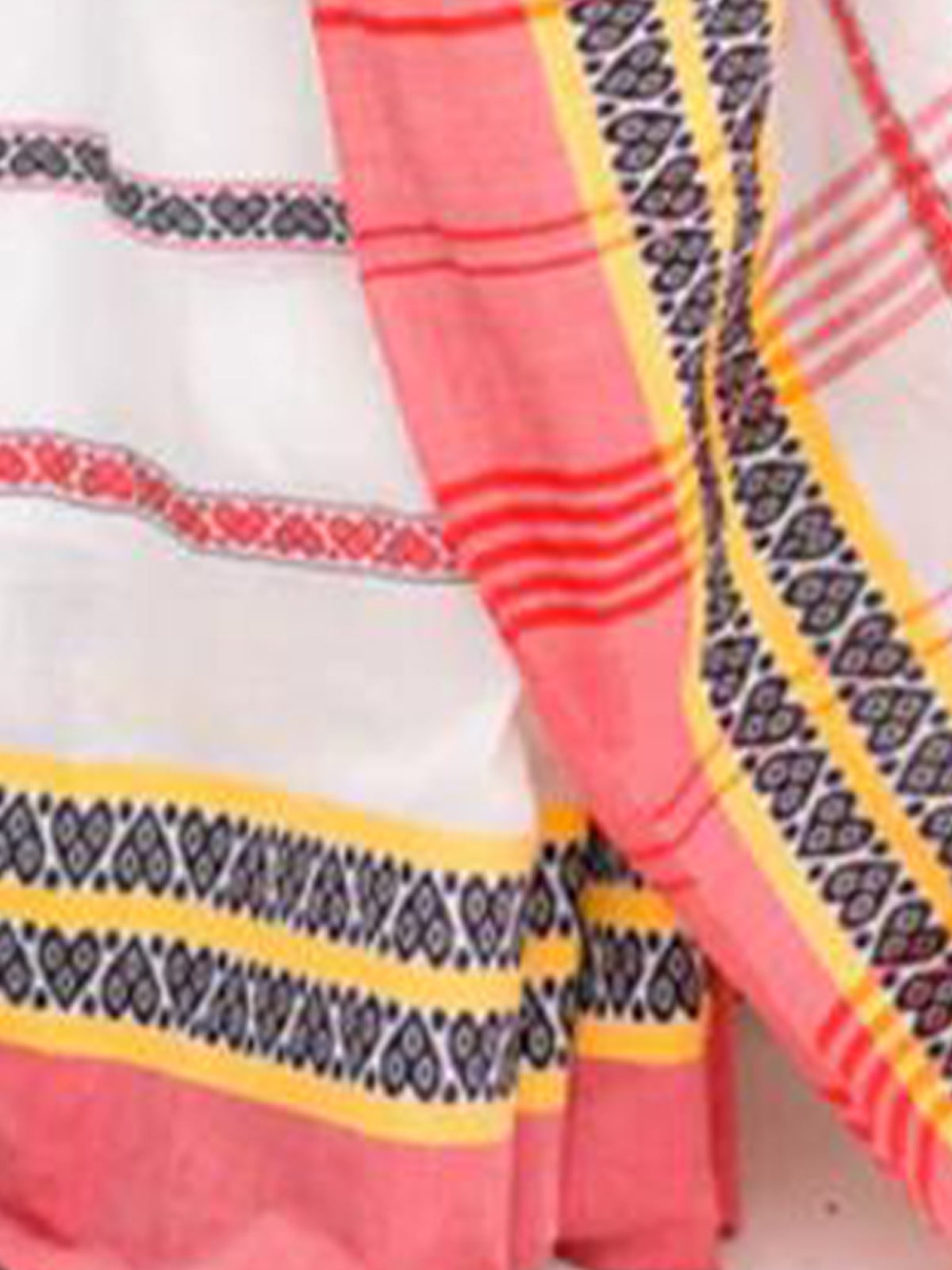 Odette Multicolor Cotton  Saree With Unstitched Blouse For Women