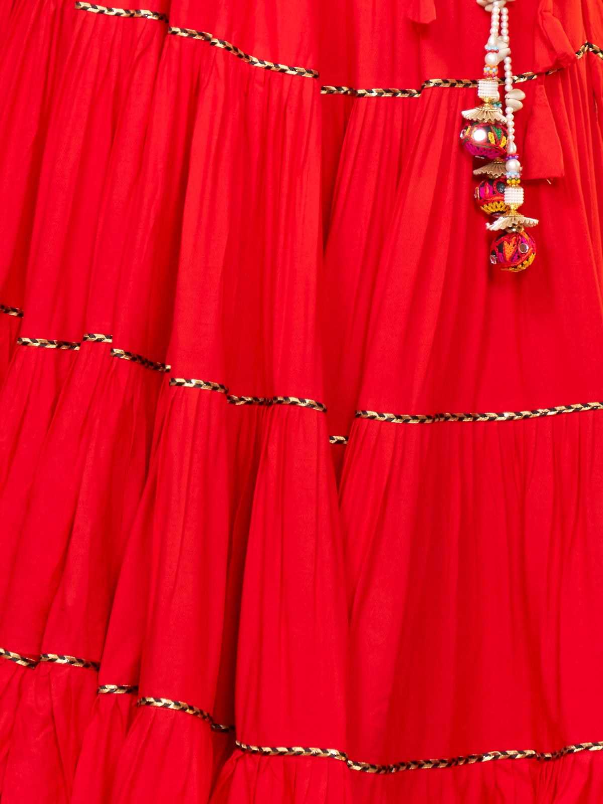 Red Viscose Rayon Embroidered  Stitched Lehenga Choli