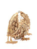 Odette Gold Embellished Clutch With Tassels For Women