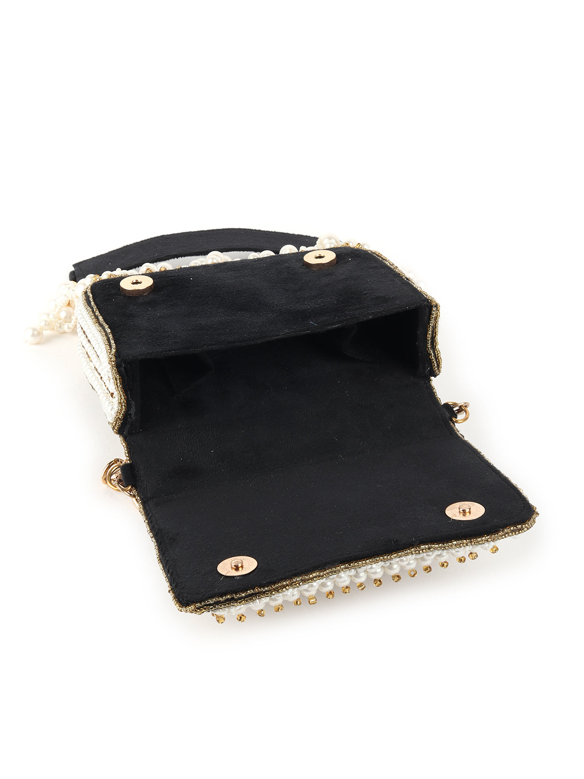 Odette Black Tasseled Bridal Sling Bag For Women