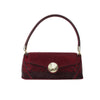 Odette Maroon Embellished Clutch For Women