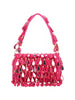 Odette Pink Tassels Embellished Clutch For Women