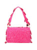 Odette Pink Tassels Embellished Clutch For Women