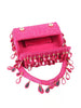 Odette Pink Tassels Embellished Clutch For Women