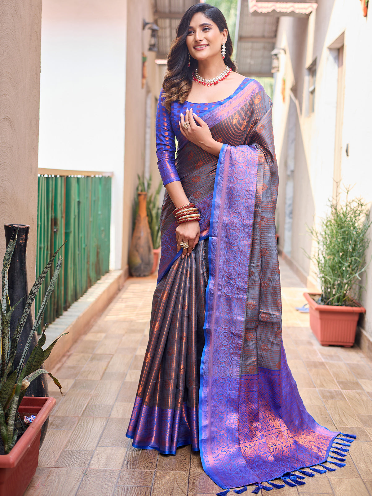 Anasuya in a purple silk Saree | Fashionworldhub