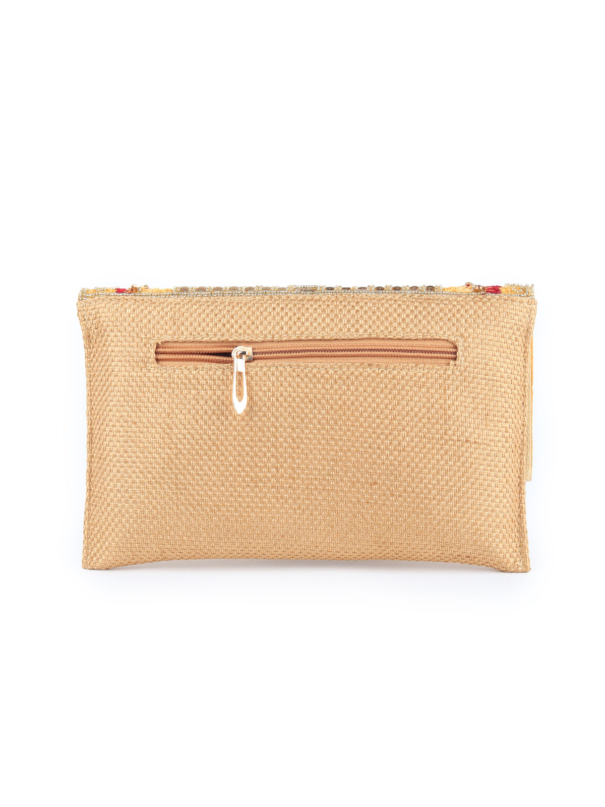 Odette - Golden Embroidered Party Clutch Bag