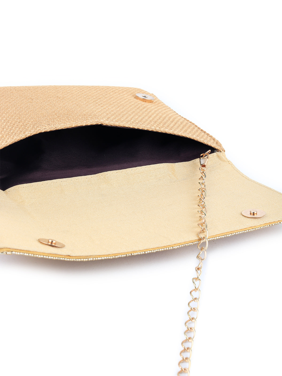 Odette - Golden Embroidered Party Clutch Bag