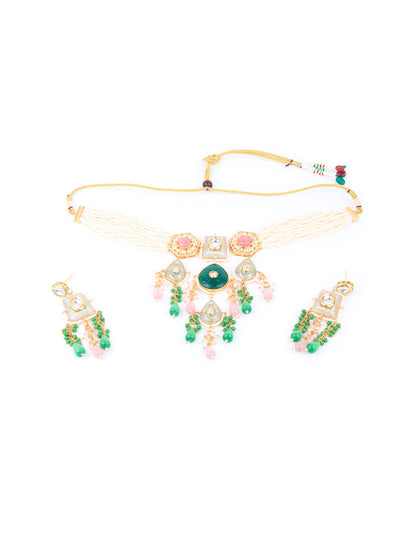 Odette Women Multicolored Traditional Choker Necklace Set