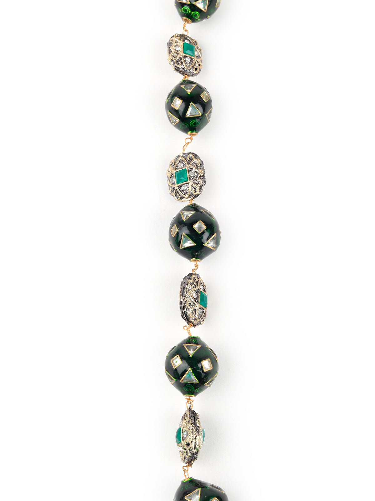 Odette Women Dark Green Mixed Beads Necklace