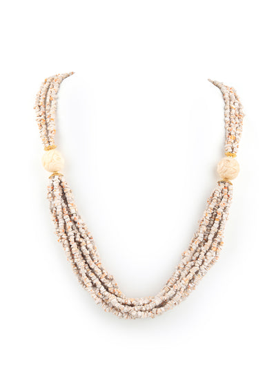 Odette Women Apricot Multilayered Neckpiece