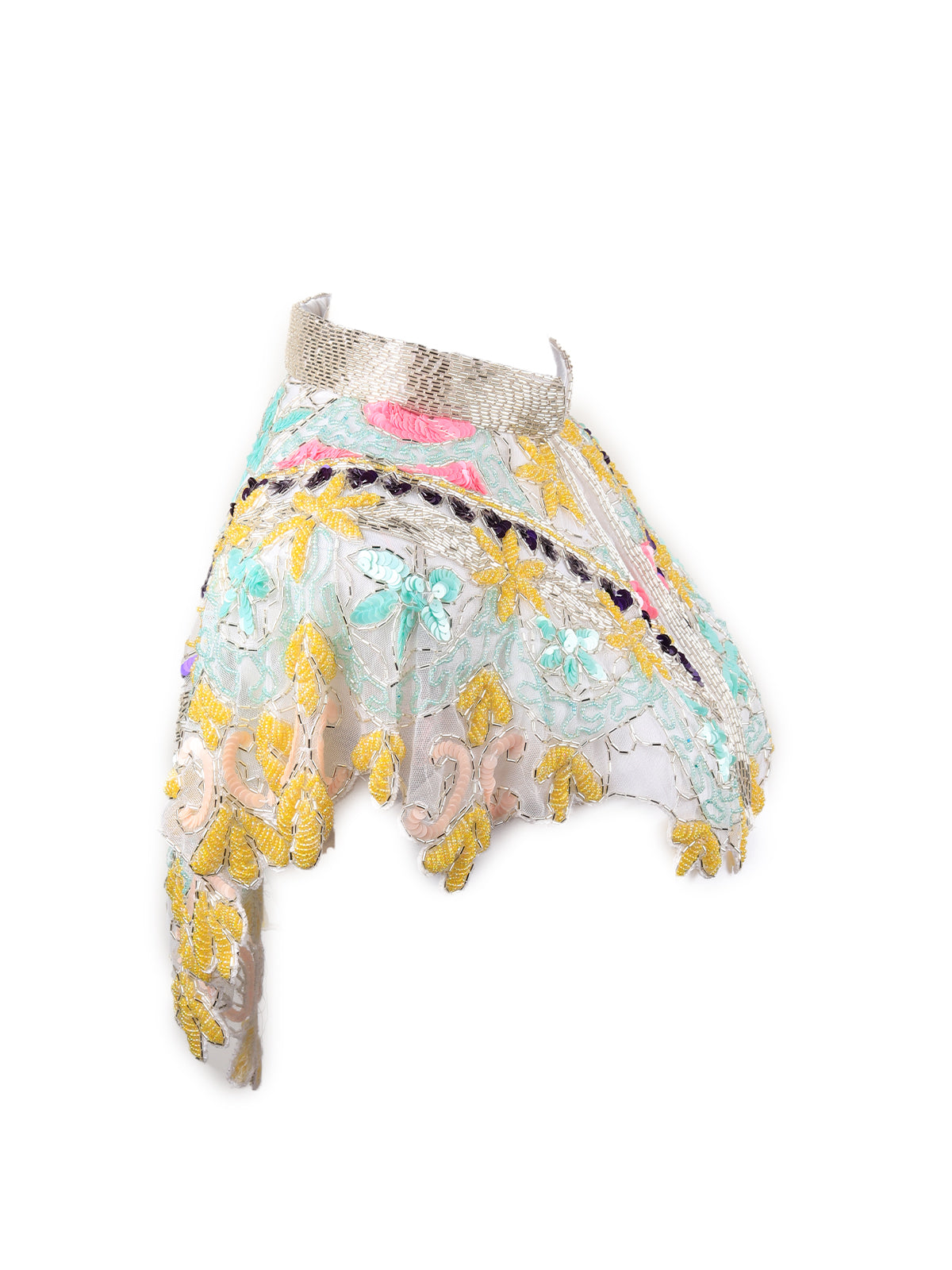 Odette Women Transformative Pieces- The Multicolor Sequins And Beads Cape