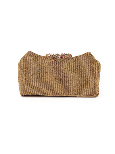 Odette - Golden Gems Encrusted Clutch Bag