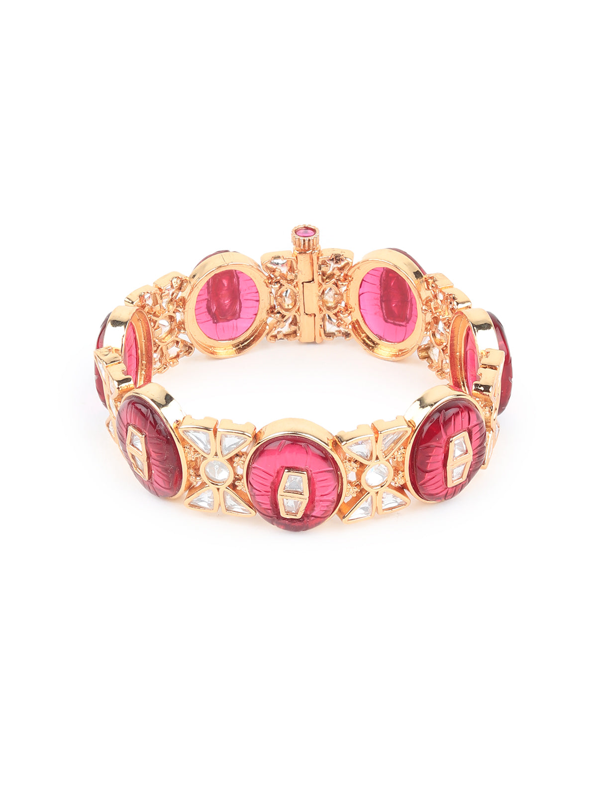 Odette Women Stylish Red And Golden Bracelet