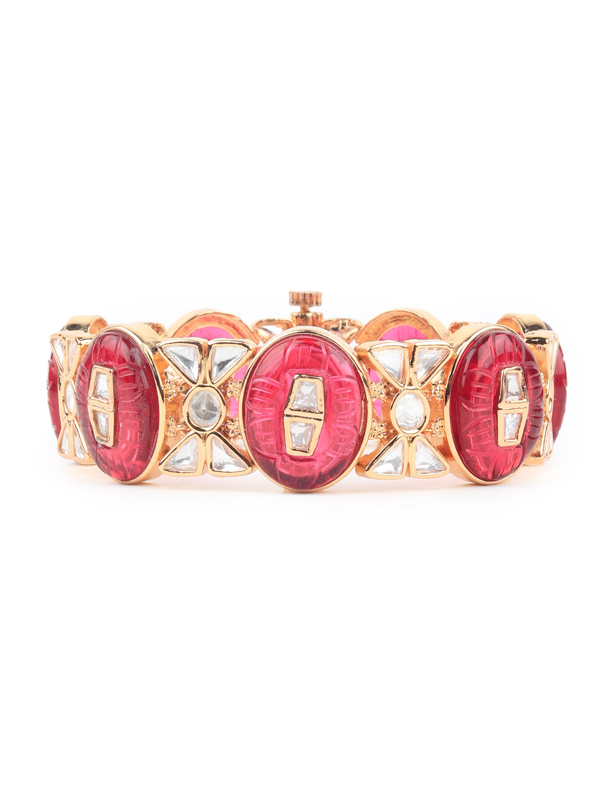 Odette Women Stylish Red And Golden Bracelet