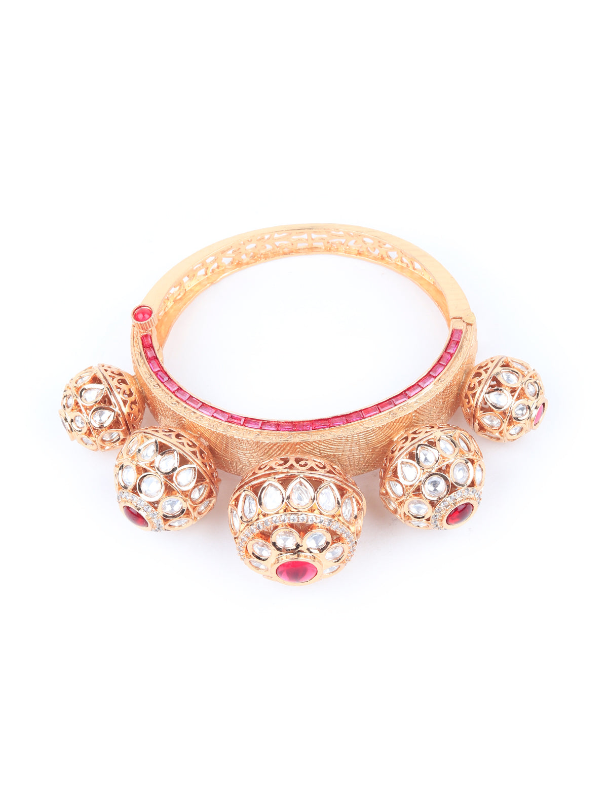 Odette Women Stylish White Stone Studded Gold Bracelet