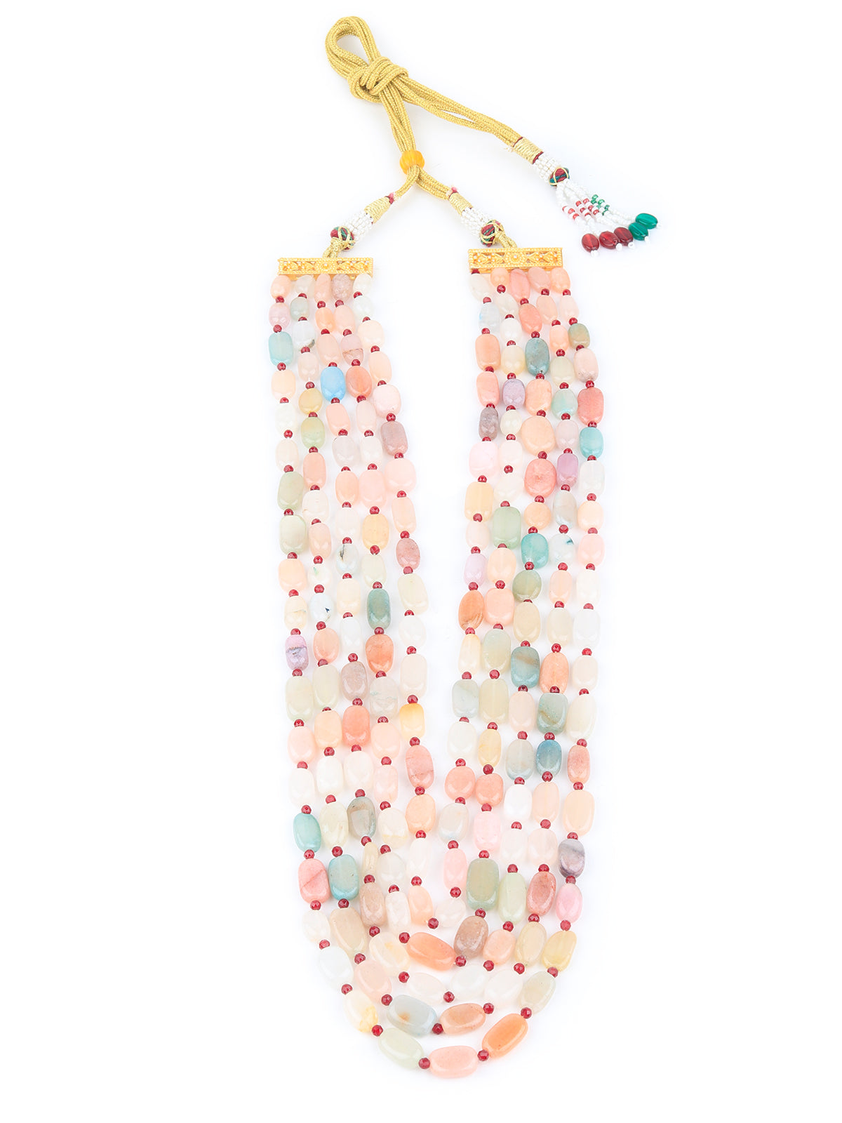 Odette Women Multicolored Pastel Beads Multilayered Neckpiece