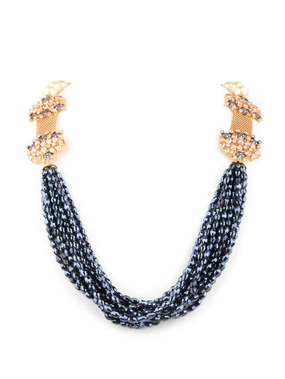 Odette Women Embellished Black Disco Beads Necklace