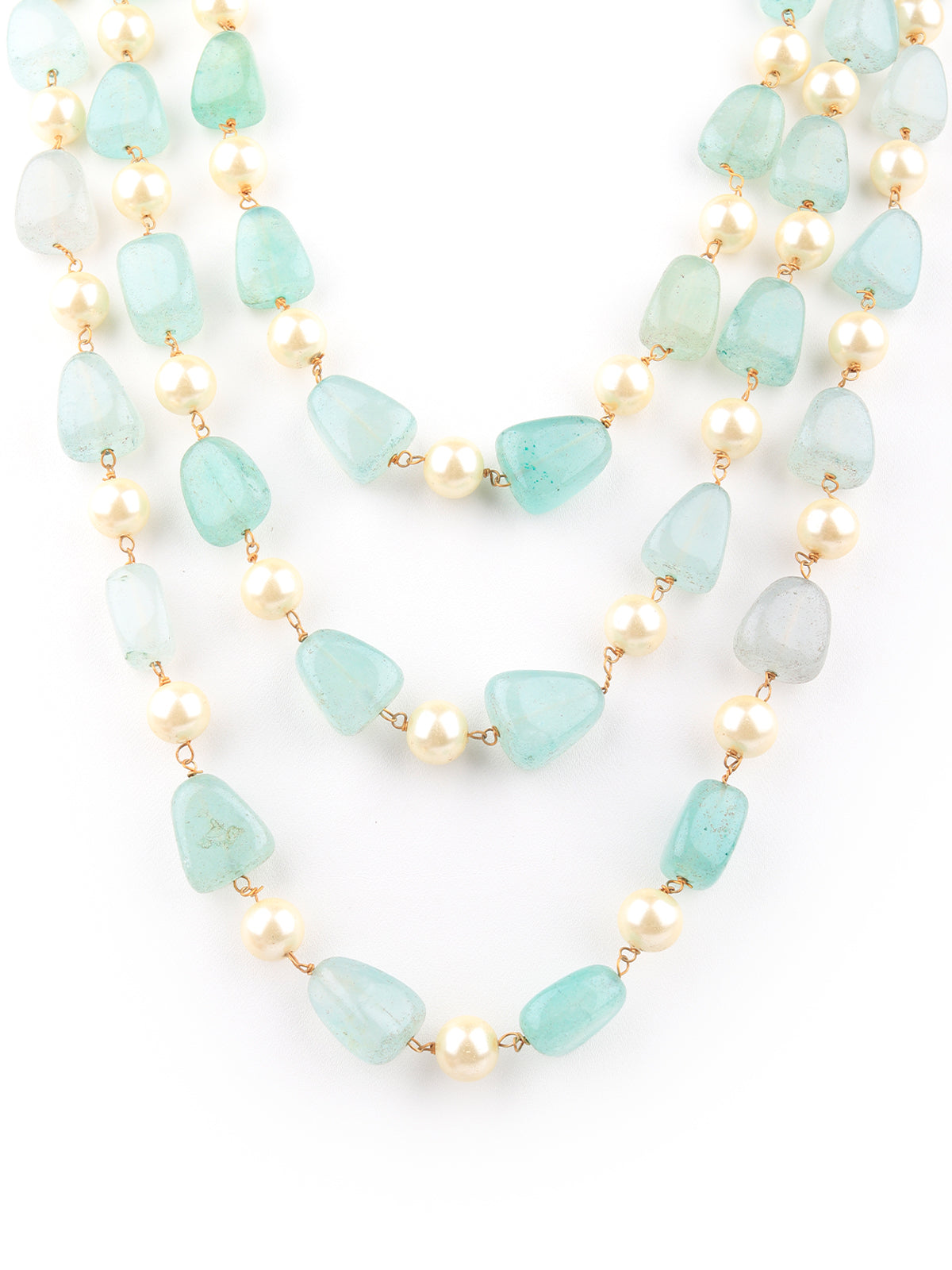 Odette Women Sea Green Beads Long Neckpiece