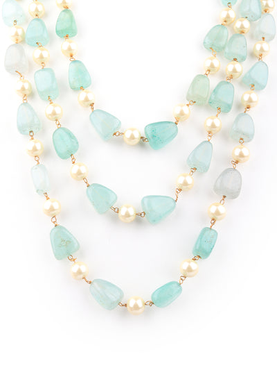 Odette Women Sea Green Beads Long Neckpiece