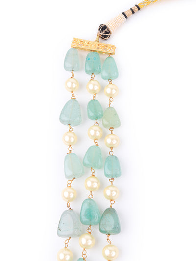 Odette Women Sea Green Beads Long Neckpiece