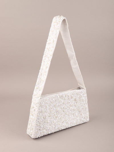 Odette Women White All - Sequins Hand Bag