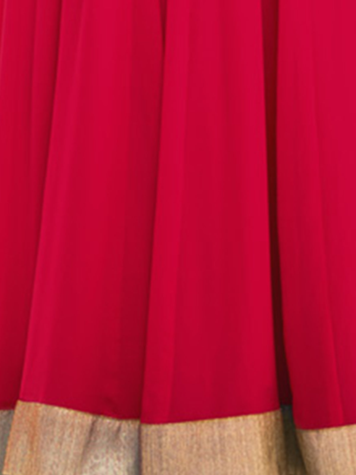 Odette Women Red Solid Georgette Semi Stitched Kurta Set
