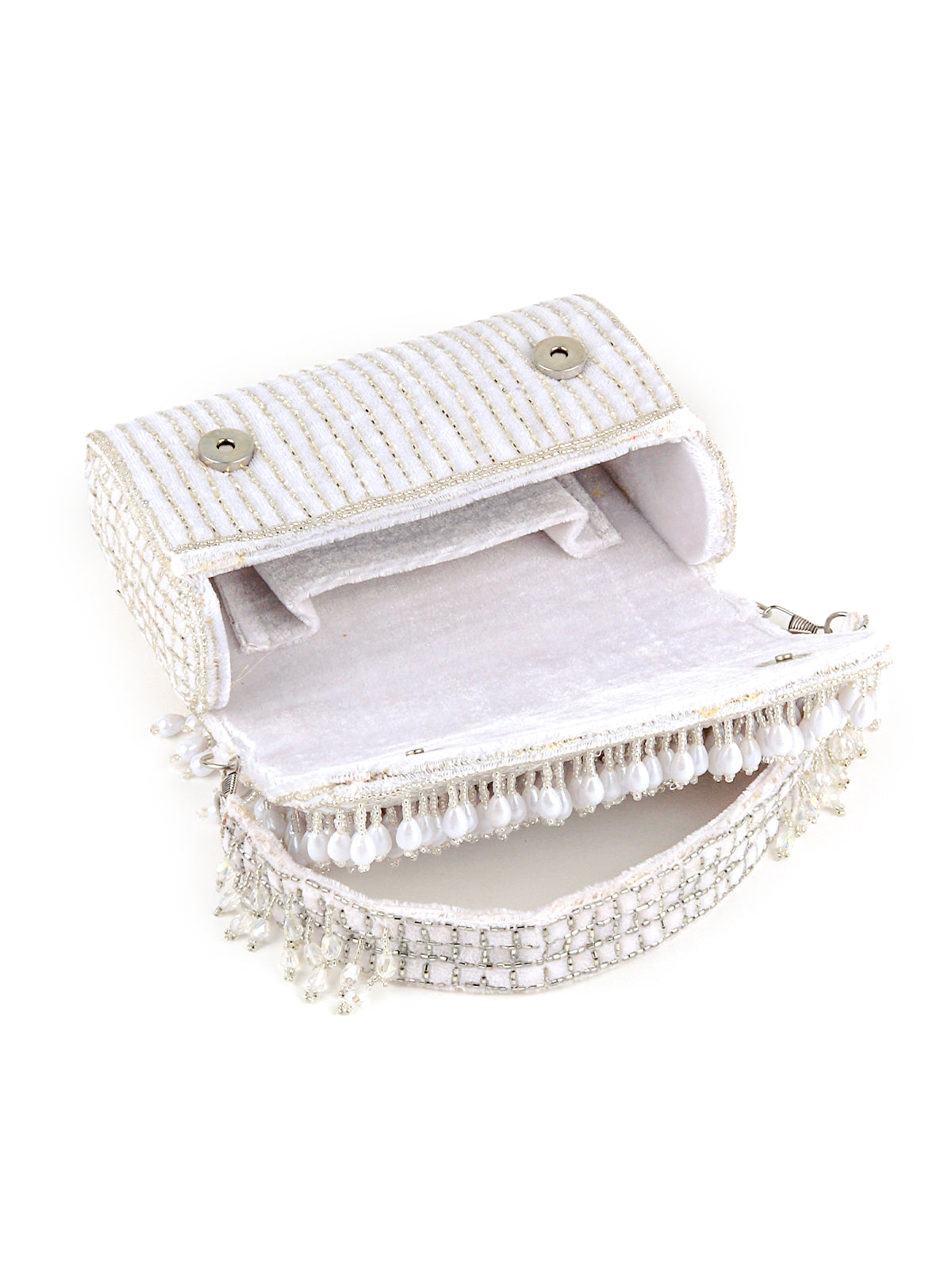 Exquisite fully beaded oval-shaped sling bag