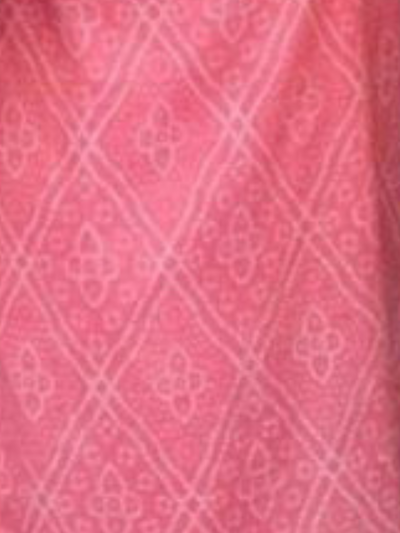 Odette Pink Printed Cotton Stitched Kurta Set For Women