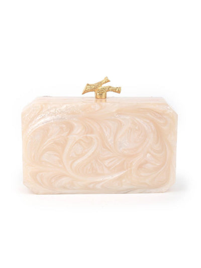 Odette - Off White Resin Embellished Clutch