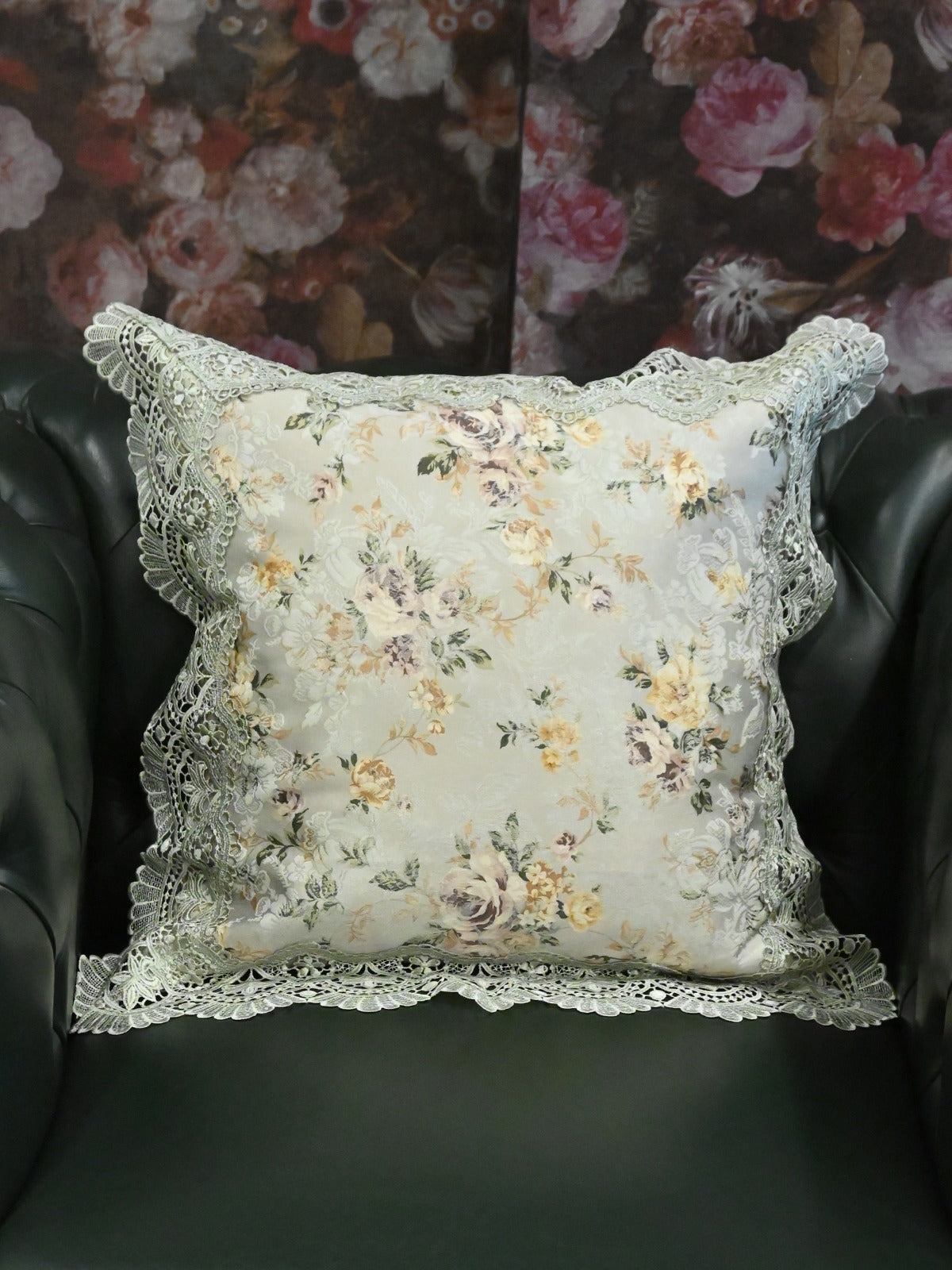 Odette Light Green Jacquard Cushion Covers