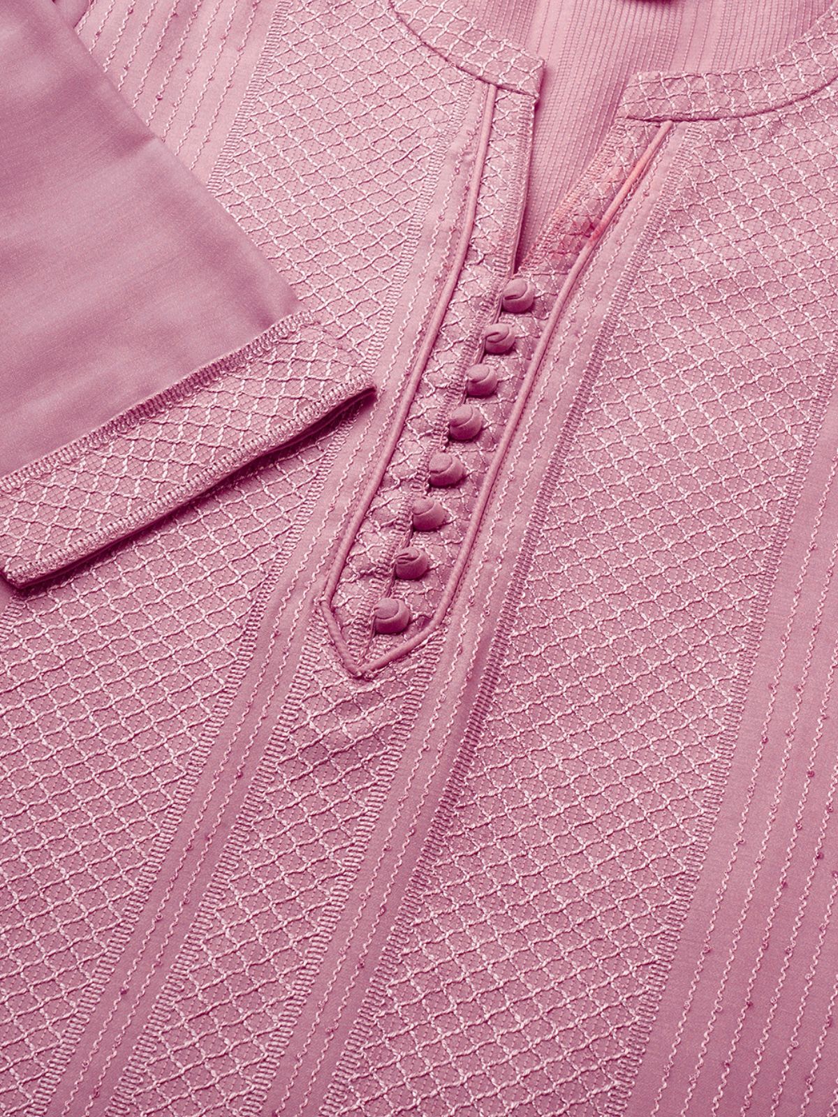 Odette Pink Embroidered Chanderi Silk Stitched Kurta for Women