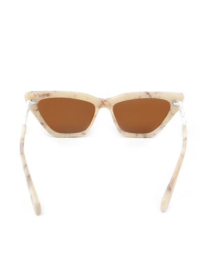 Odette Women Cat Eye Printed Frame Brown Sunglasses