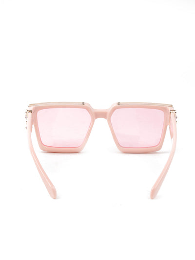 Odette Women Pink Rectangular Oversized Sunglasses