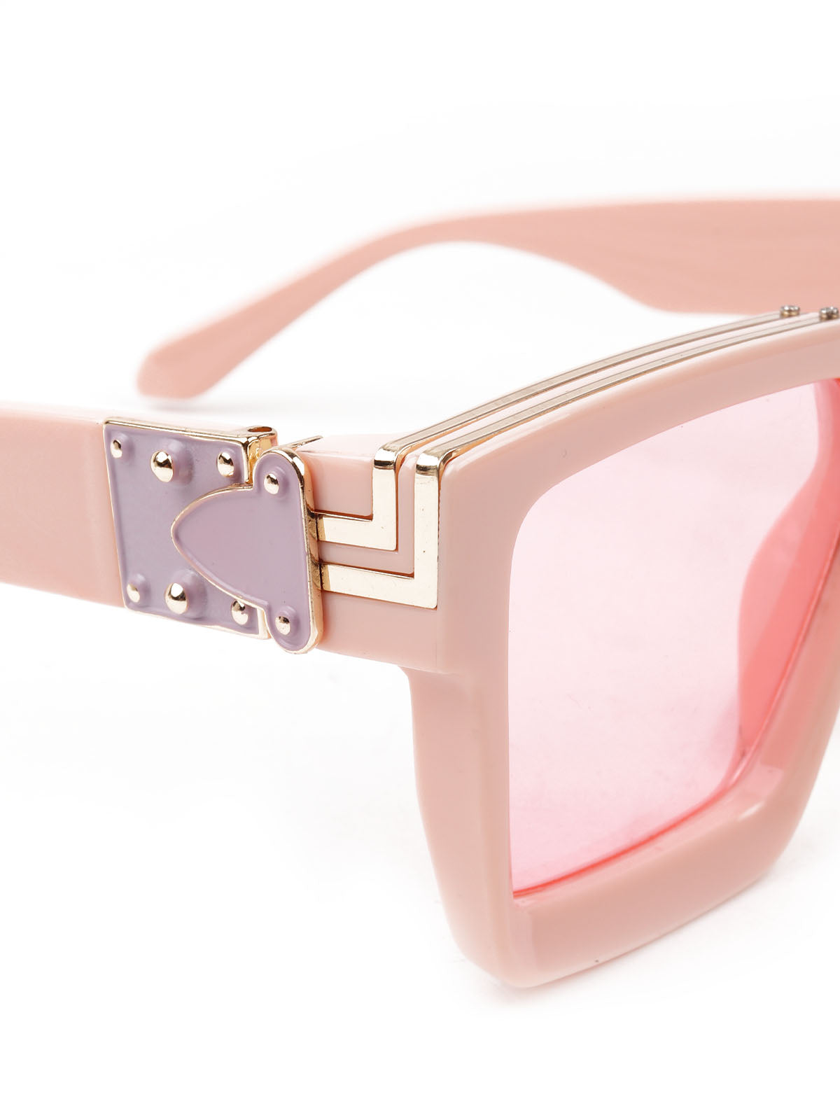 Odette Women Pink Rectangular Oversized Sunglasses