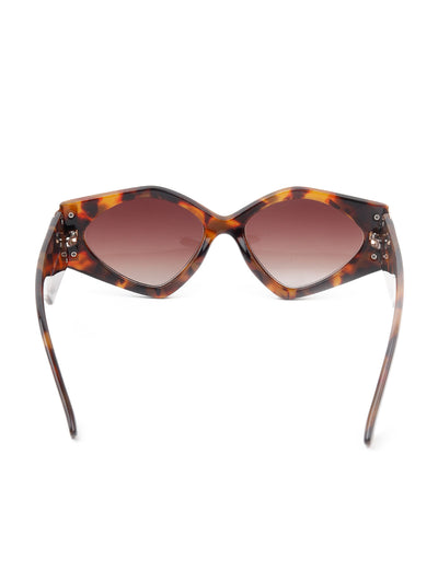 Odette Women Brown Broad Frame Tinted Sunglasses