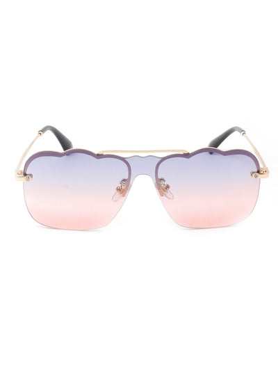 Odette Women Broad Frame Multicolored Aviator Sunglasses