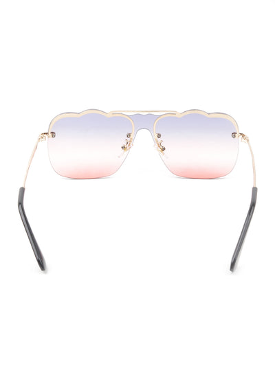 Odette Women Broad Frame Multicolored Aviator Sunglasses