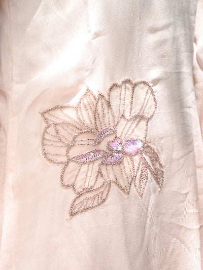 Odette Women Pink Crepe Indo-Western Stitched Dress