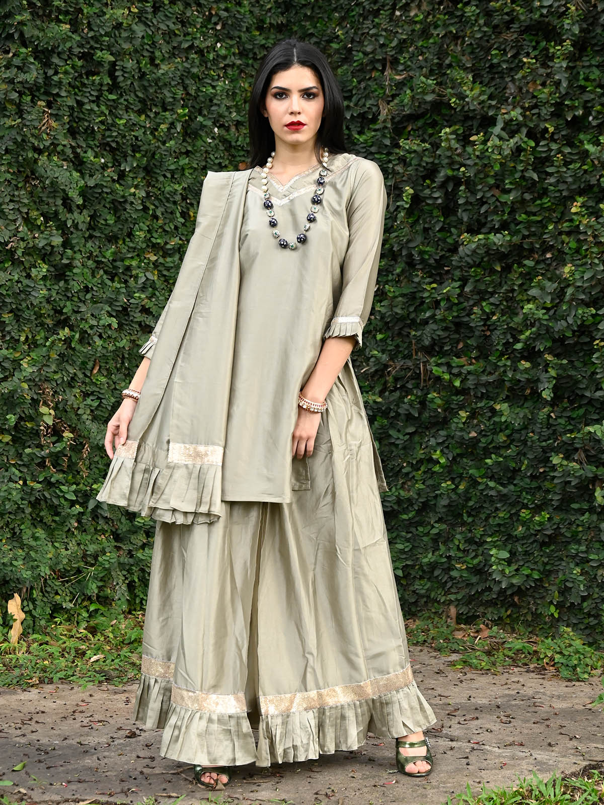 Art Silk - Women - Indo Western Dresses: Buy Latest Indo Western Clothing  Online | Utsav Fashion