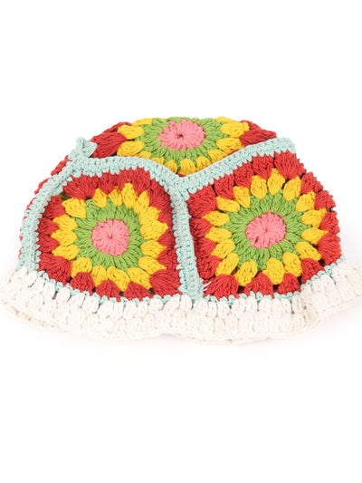 Odette Multicolor Crochet Sun Hat For Women