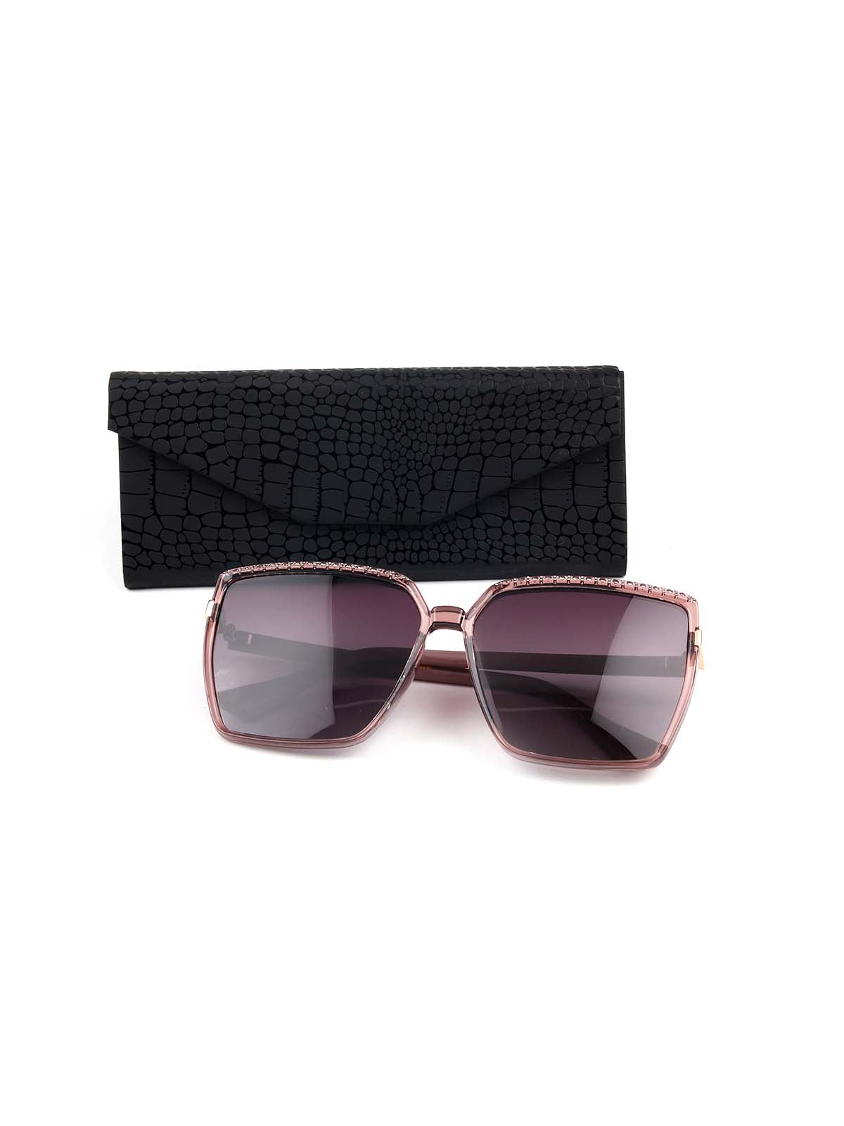 Odette Oversized Dark Purple-Tinted Sunglasses For Women